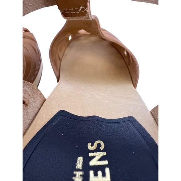 Swedish Hasbeens Women's Lacy Sandal Natural Leather Lime Wood Heels EU 37, US 7 - Picture 11 of 16